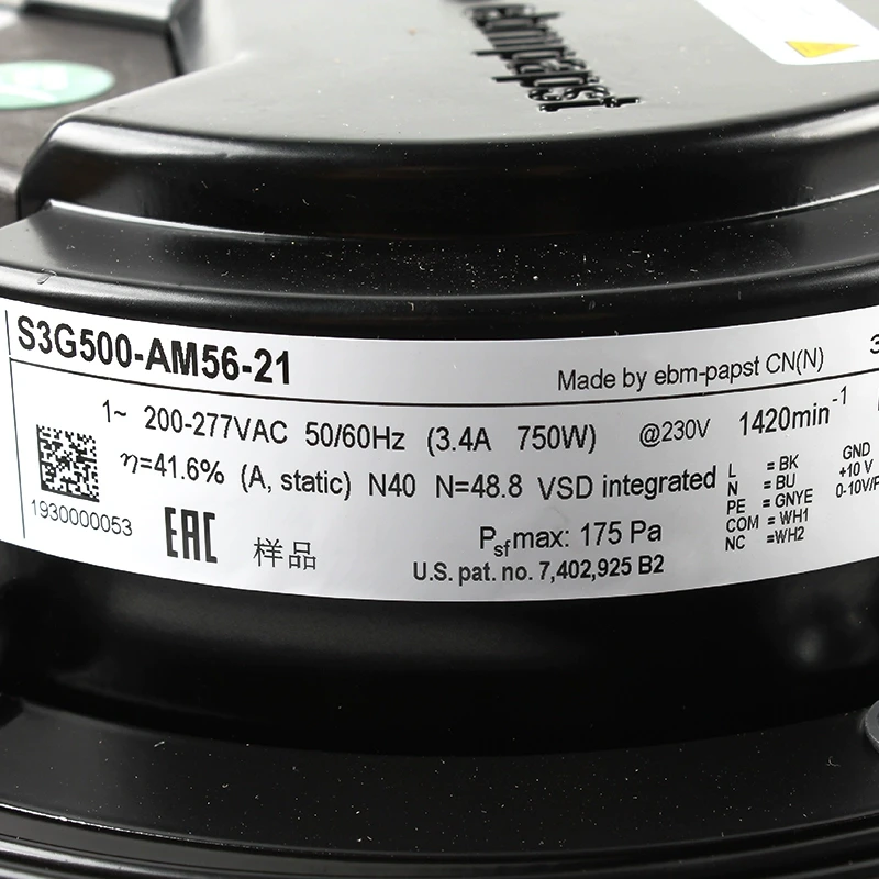 S3G500-AM56-21 ebmpapst 230V 3.4A 750W axial fan