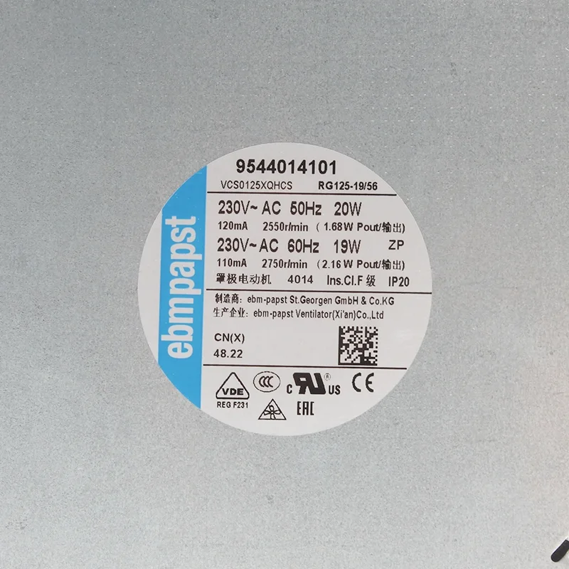 RG125-19/56 RG90-18/56 ebmpapst 12/4N Barmag textile fan